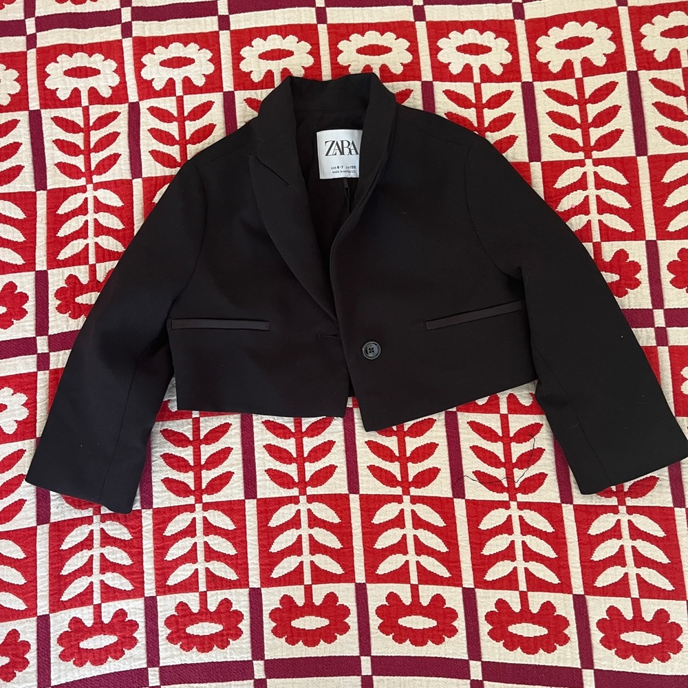 NWT Zara Kids Cropped Black Blazer